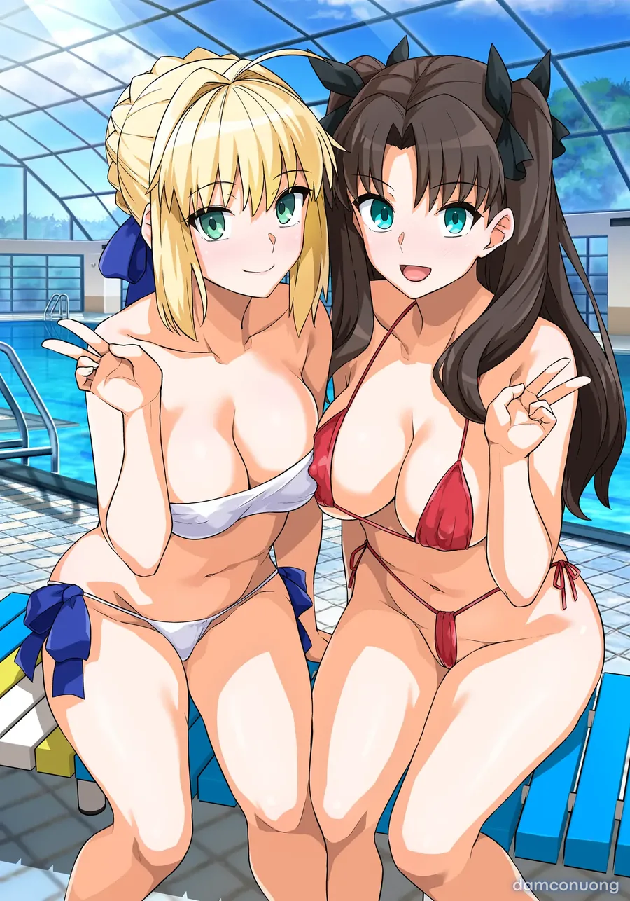 Saber-san Yarimoku Nanpamachi Pool Hen + Omake Mini CG Shuu 