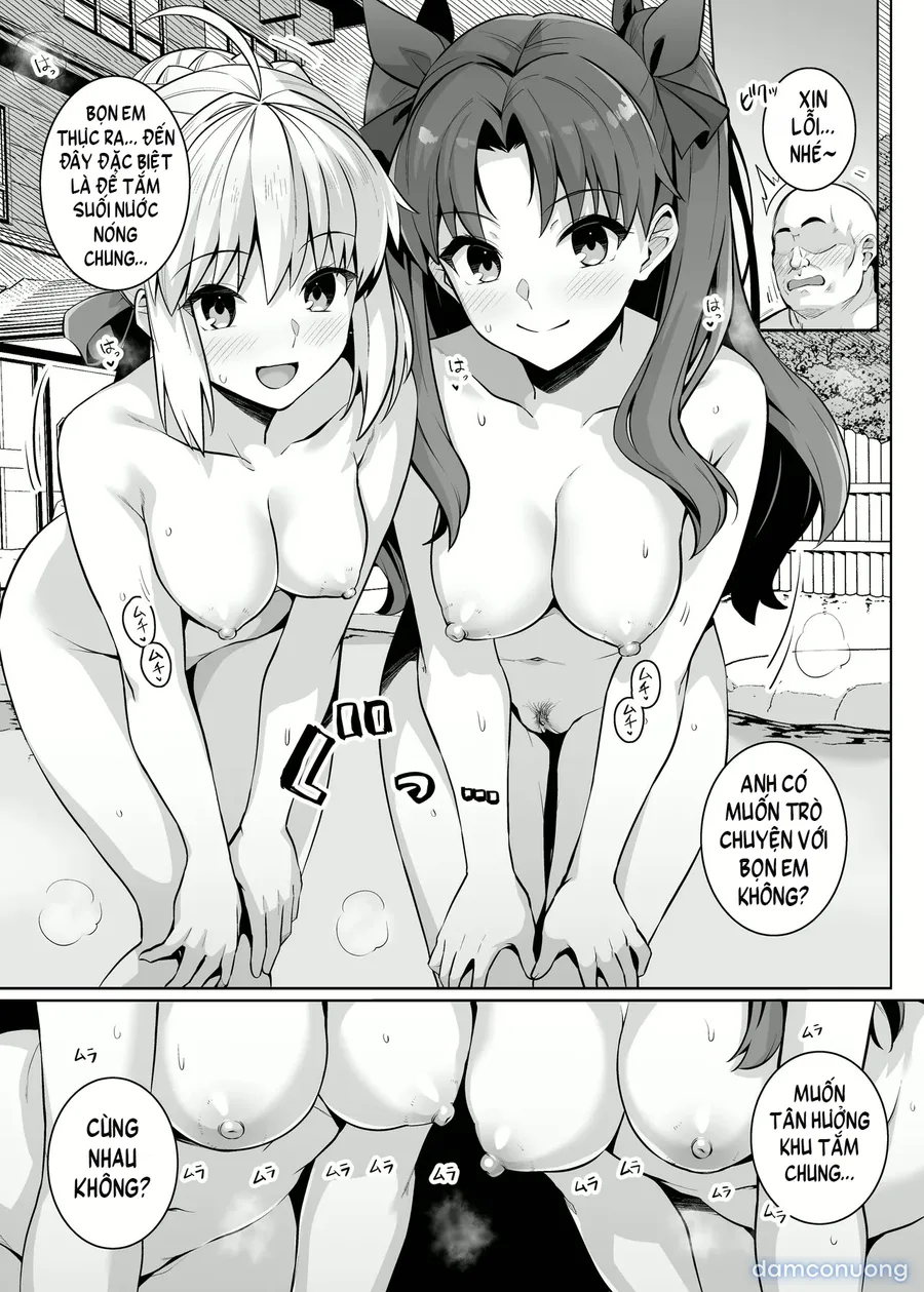 Saber chan và Rin-chan gạ địt ở suối nước nóng 