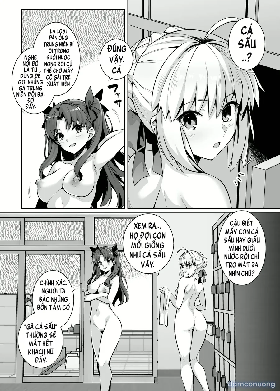 Saber chan và Rin-chan gạ địt ở suối nước nóng 