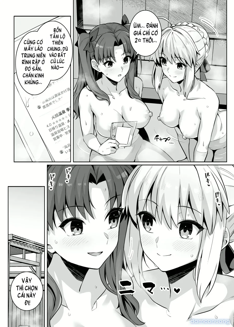 Saber chan và Rin-chan gạ địt ở suối nước nóng 