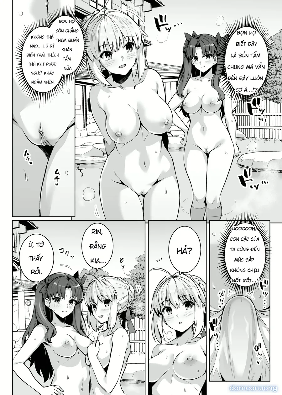 Saber chan và Rin-chan gạ địt ở suối nước nóng 