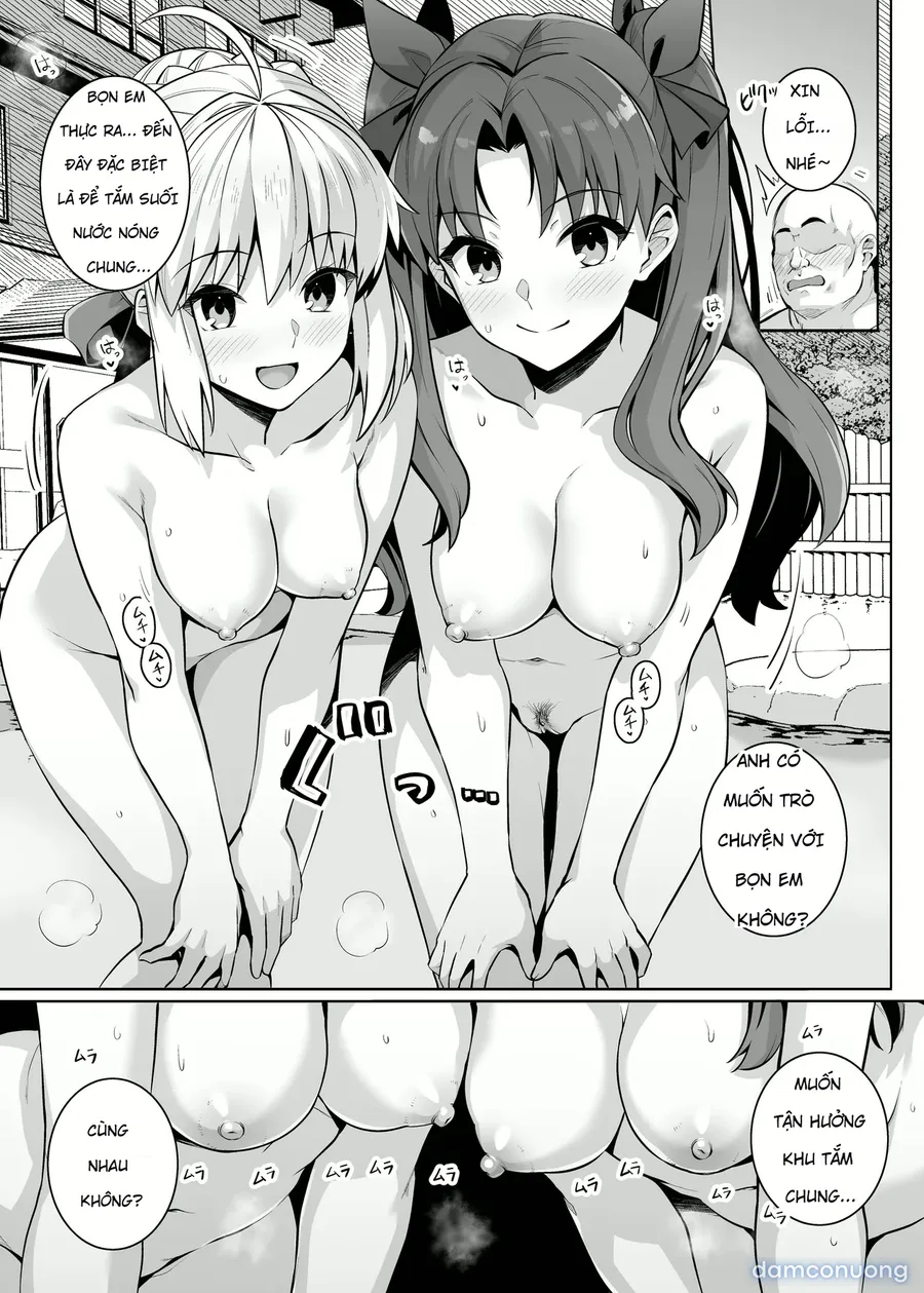 Saber chan và Rin-chan gạ địt ở suối nước nóng 