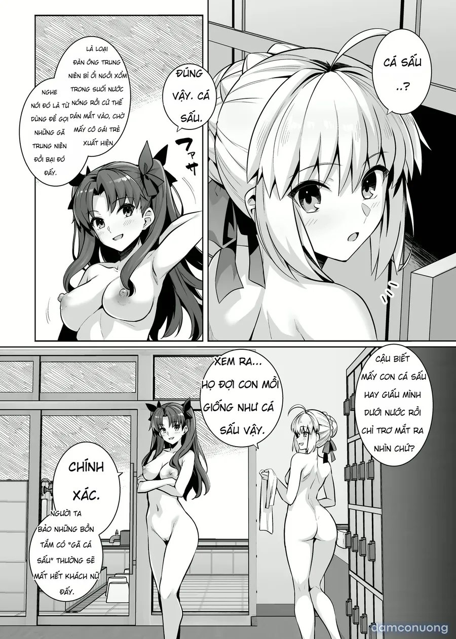 Saber chan và Rin-chan gạ địt ở suối nước nóng 