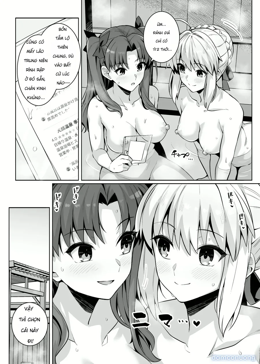 Saber chan và Rin-chan gạ địt ở suối nước nóng 