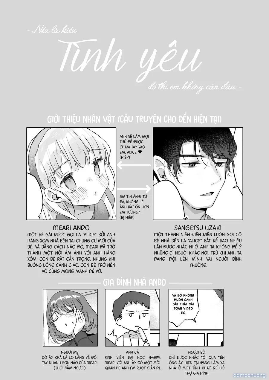 Nếu là kiểu tình yêu đó thì em không cần đâu 2~ Rõ ràng tôi chẳng phải là Alice, thế mà anh hàng xóm cứ gọi tôi là Alice làm tôi thấy sợ quá ! 