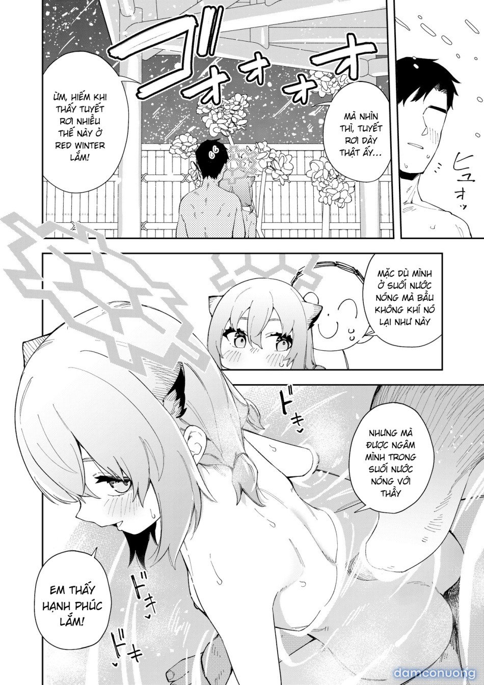 Làn hơi ấm của Shigure. 