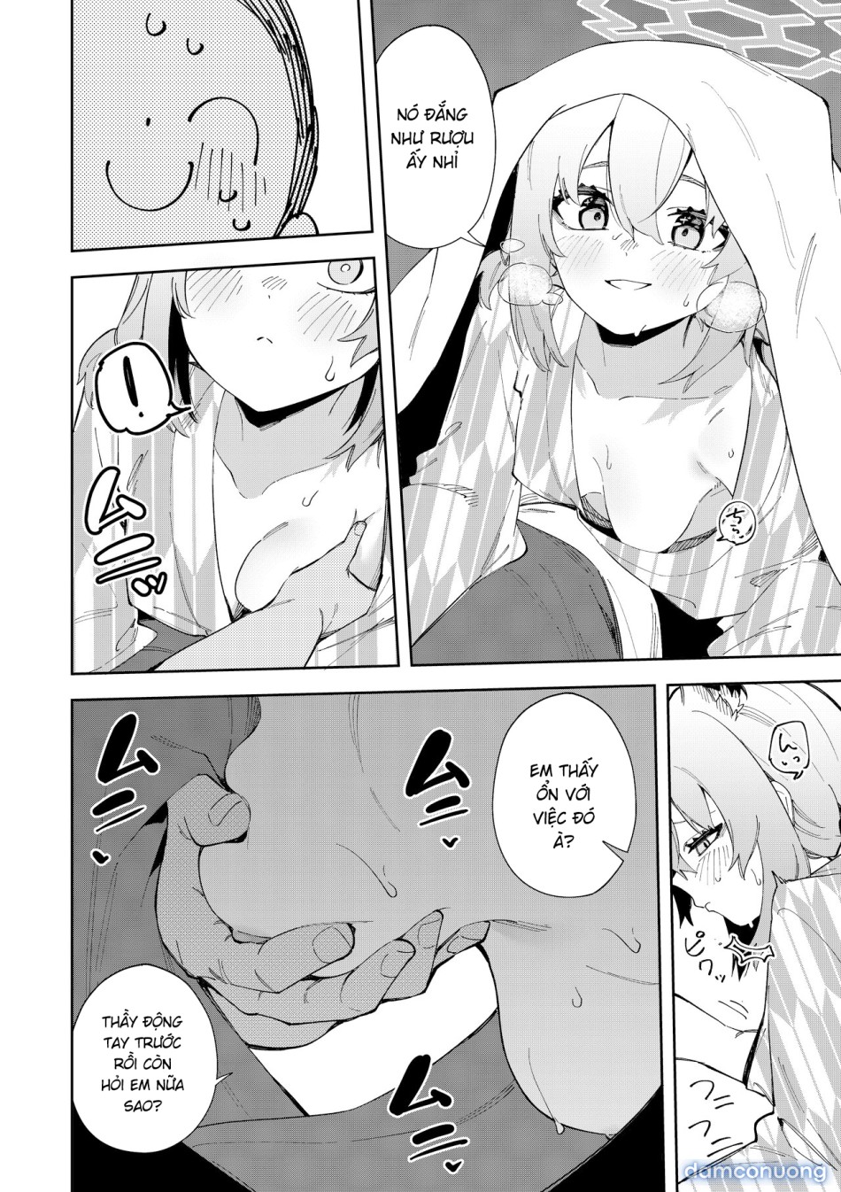 Làn hơi ấm của Shigure. 