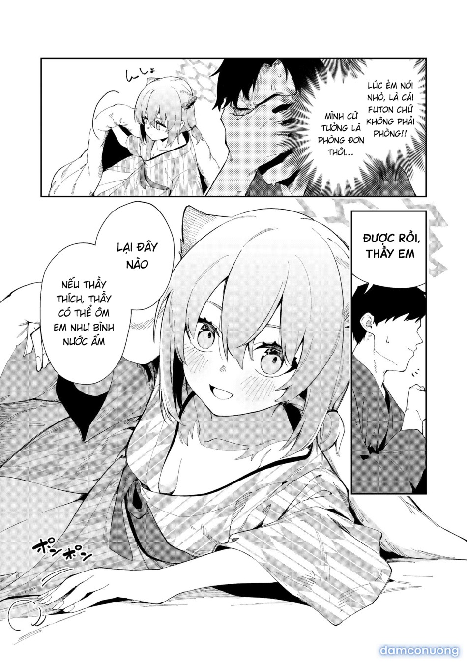 Làn hơi ấm của Shigure. 