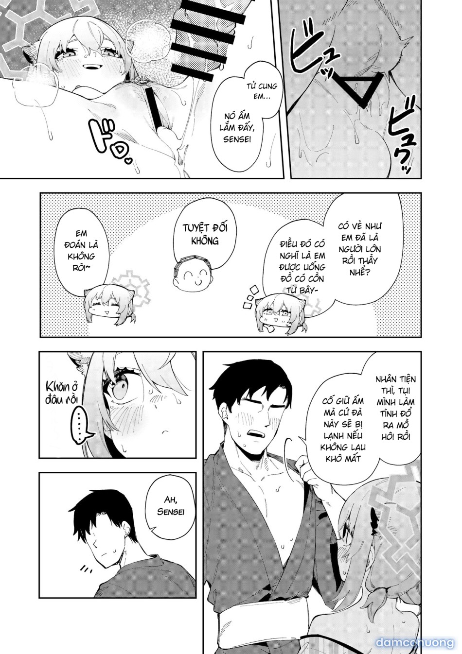 Làn hơi ấm của Shigure. 