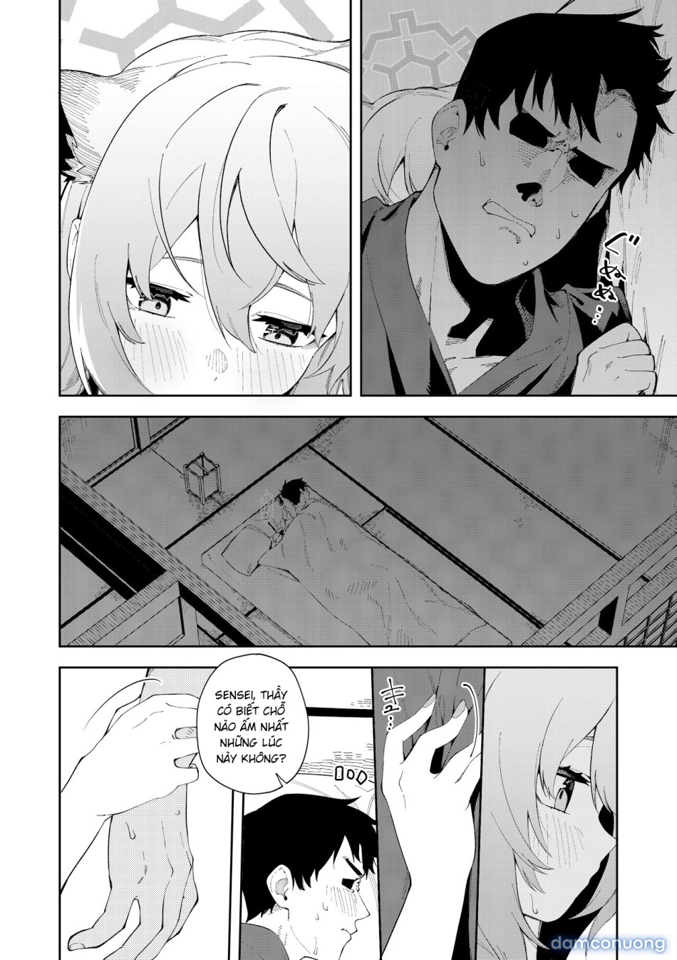Làn hơi ấm của Shigure. 