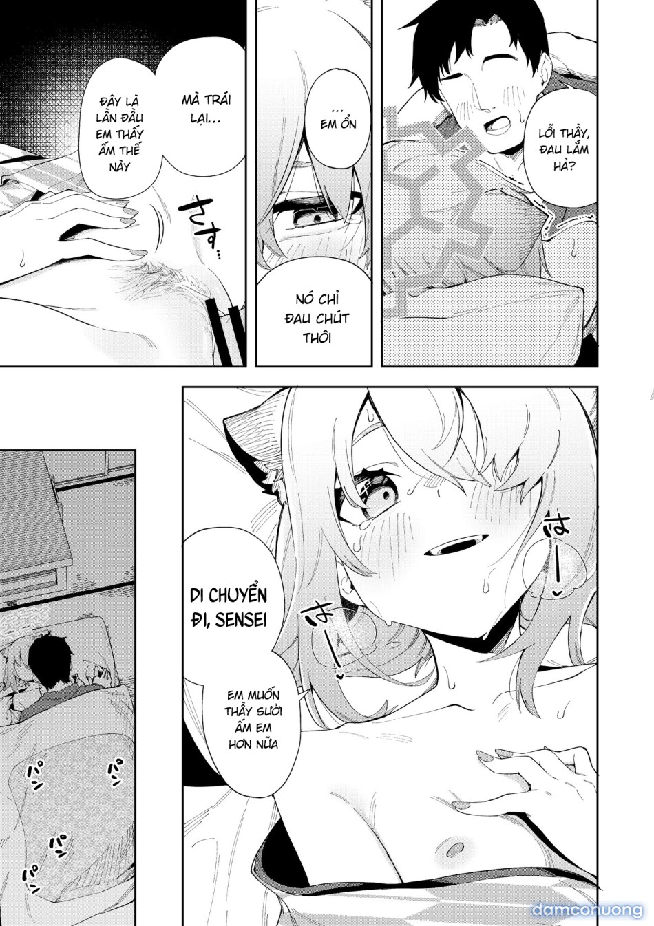 Làn hơi ấm của Shigure. 