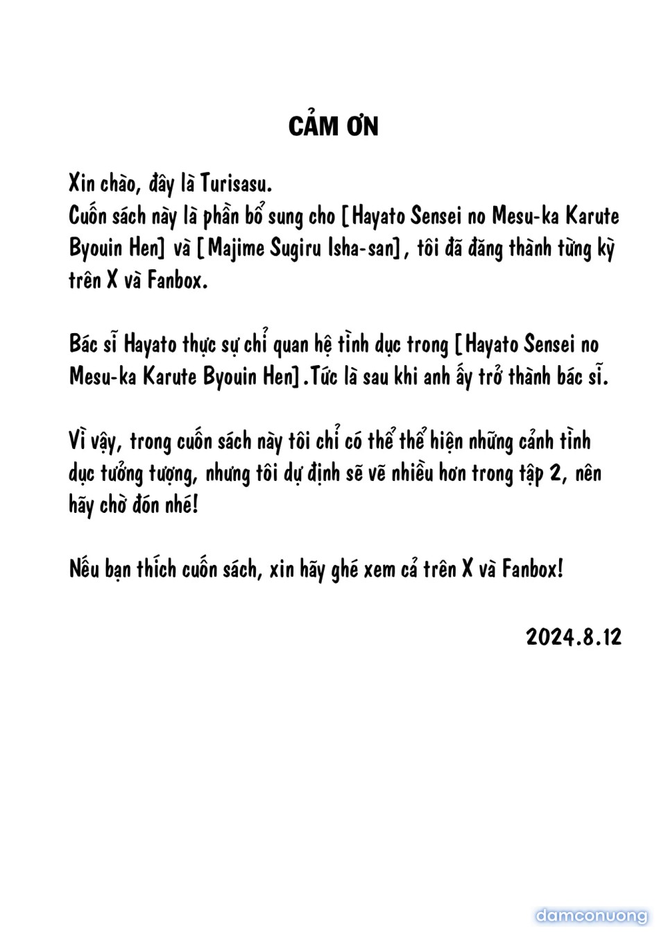 Hồ sơ bệnh án nữ hóa của Hayato-sensei 