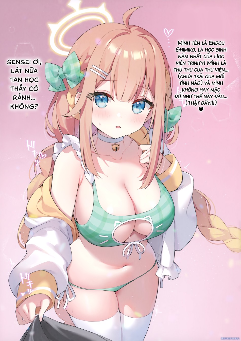 Xin chào mọi người, mình tên là Endou Shimiko. Rất vui được làm quen ạ! 