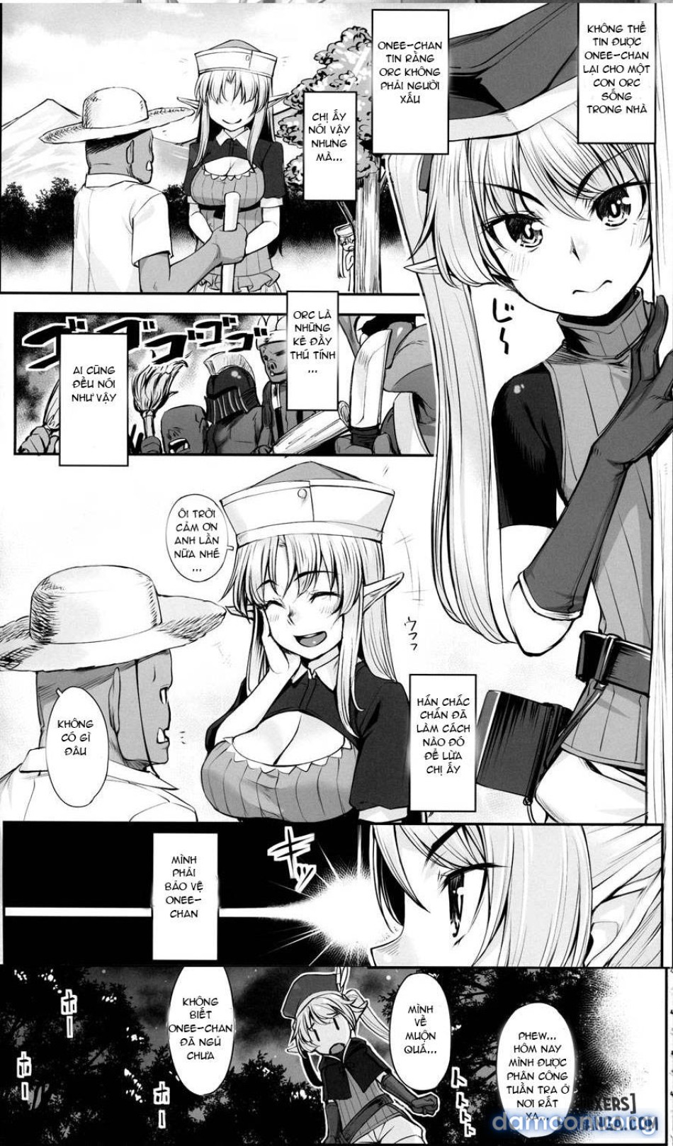 Elf Sisters And The Orc 