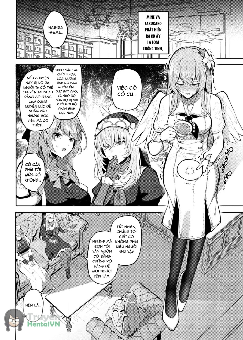 Futanari Tea Party Dosukebe Tougijou Nagisa VS Sisterhood + Kyuugo Kishidan (Blue Archive) 