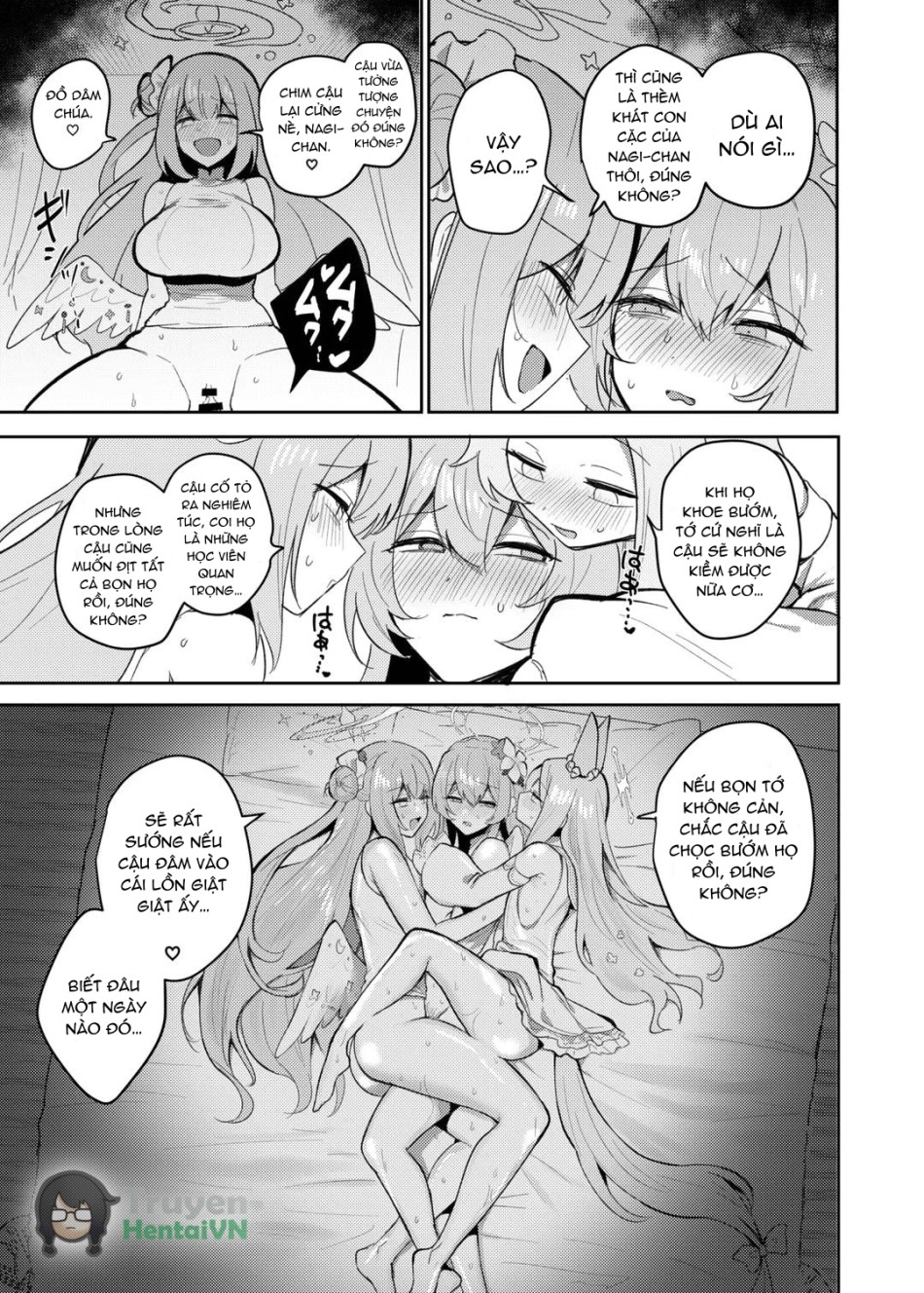 Futanari Tea Party Dosukebe Tougijou Nagisa VS Sisterhood + Kyuugo Kishidan (Blue Archive) 