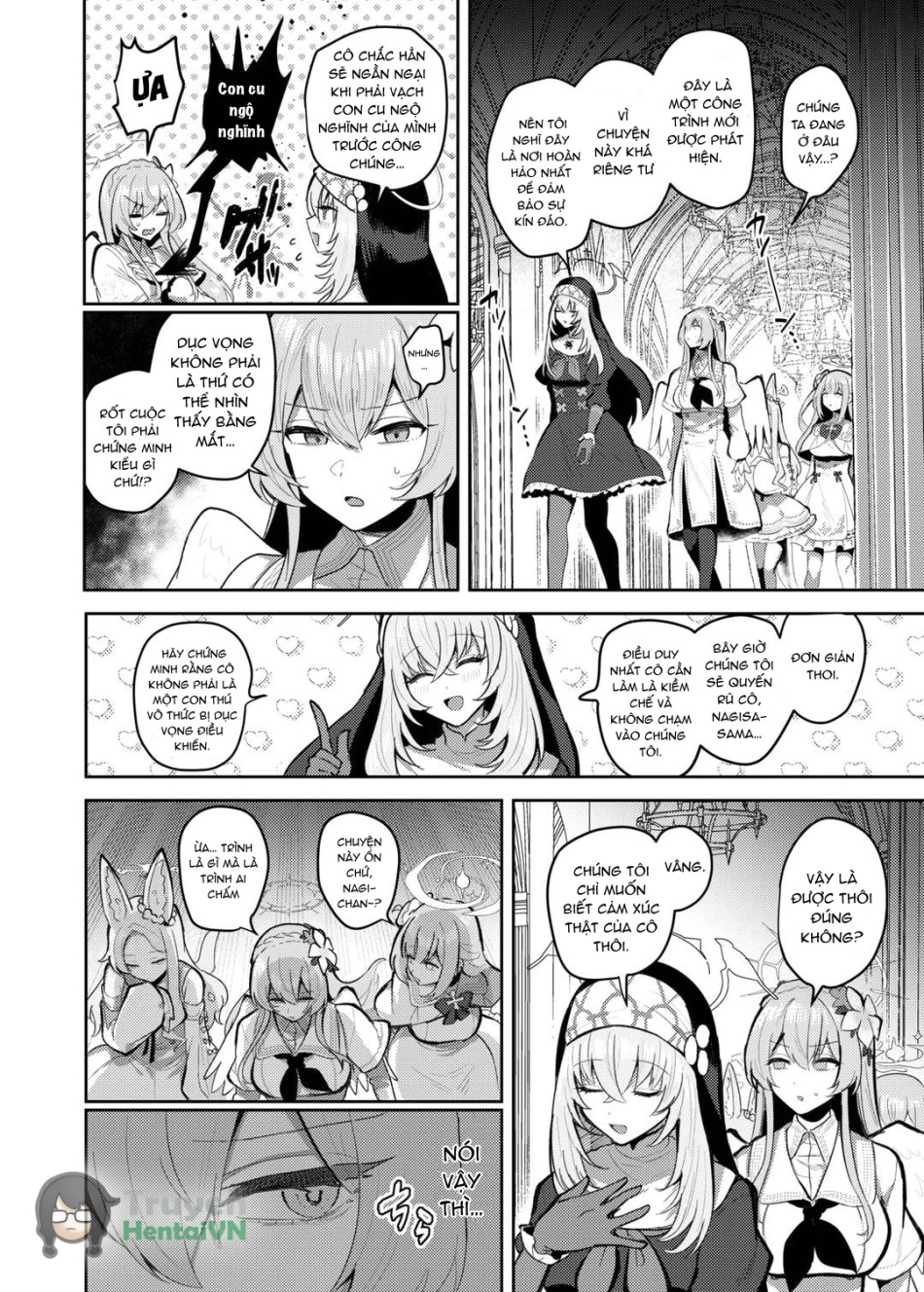 Futanari Tea Party Dosukebe Tougijou Nagisa VS Sisterhood + Kyuugo Kishidan (Blue Archive) 
