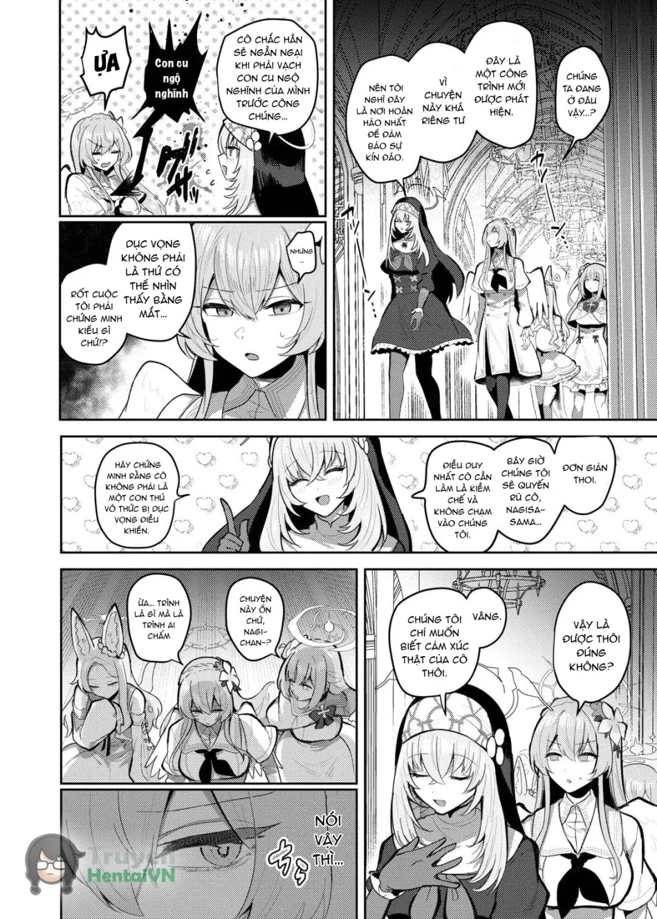 Futanari Tea Party Dosukebe Tougijou Nagisa VS Sisterhood + Kyuugo Kishidan (Blue Archive) 