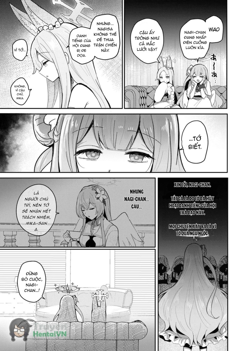 Futanari Tea Party Dosukebe Tougijou Nagisa VS Sisterhood + Kyuugo Kishidan (Blue Archive) 