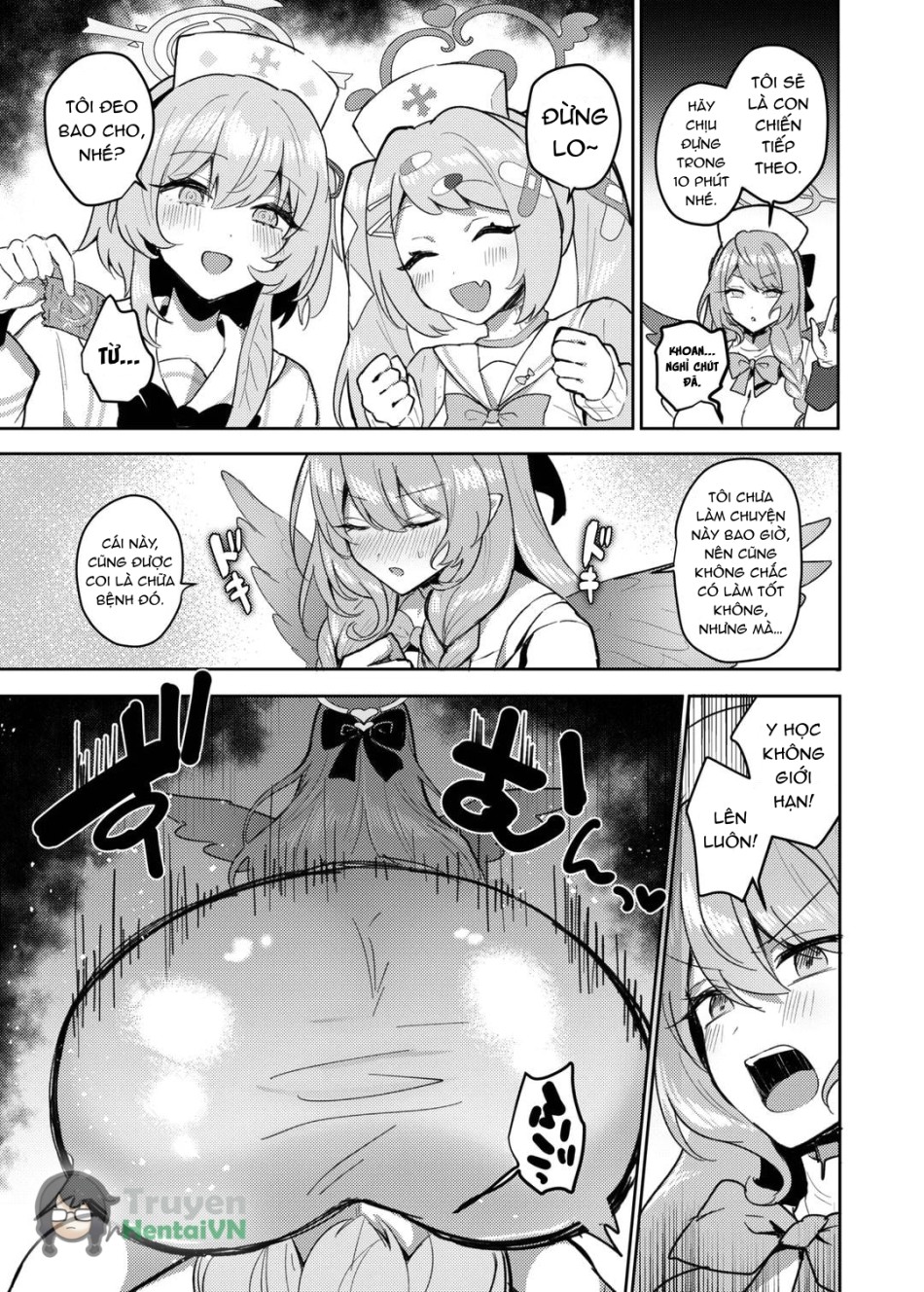 Futanari Tea Party Dosukebe Tougijou Nagisa VS Sisterhood + Kyuugo Kishidan (Blue Archive) 