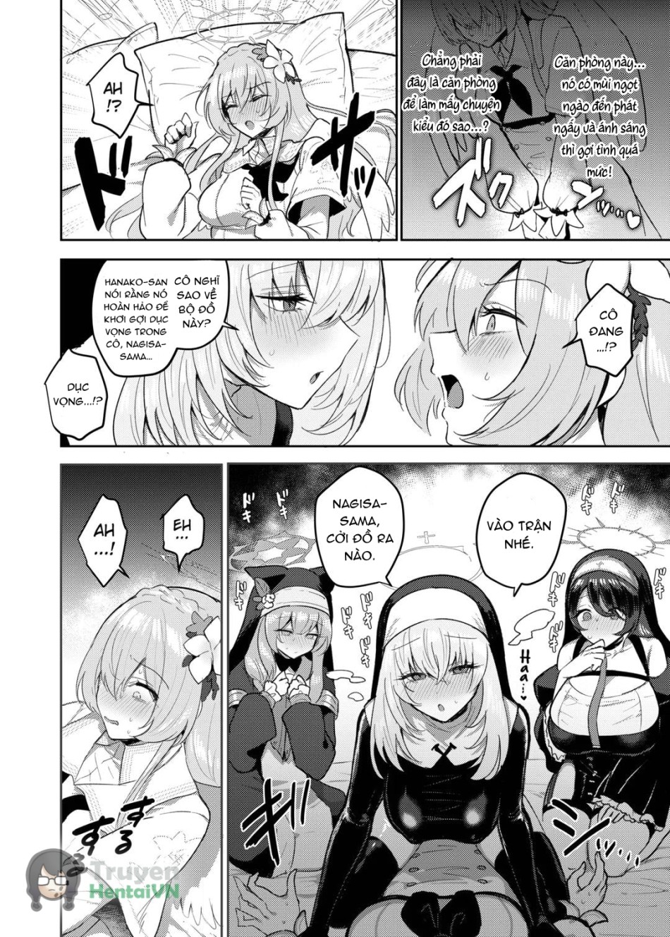 Futanari Tea Party Dosukebe Tougijou Nagisa VS Sisterhood + Kyuugo Kishidan (Blue Archive) 