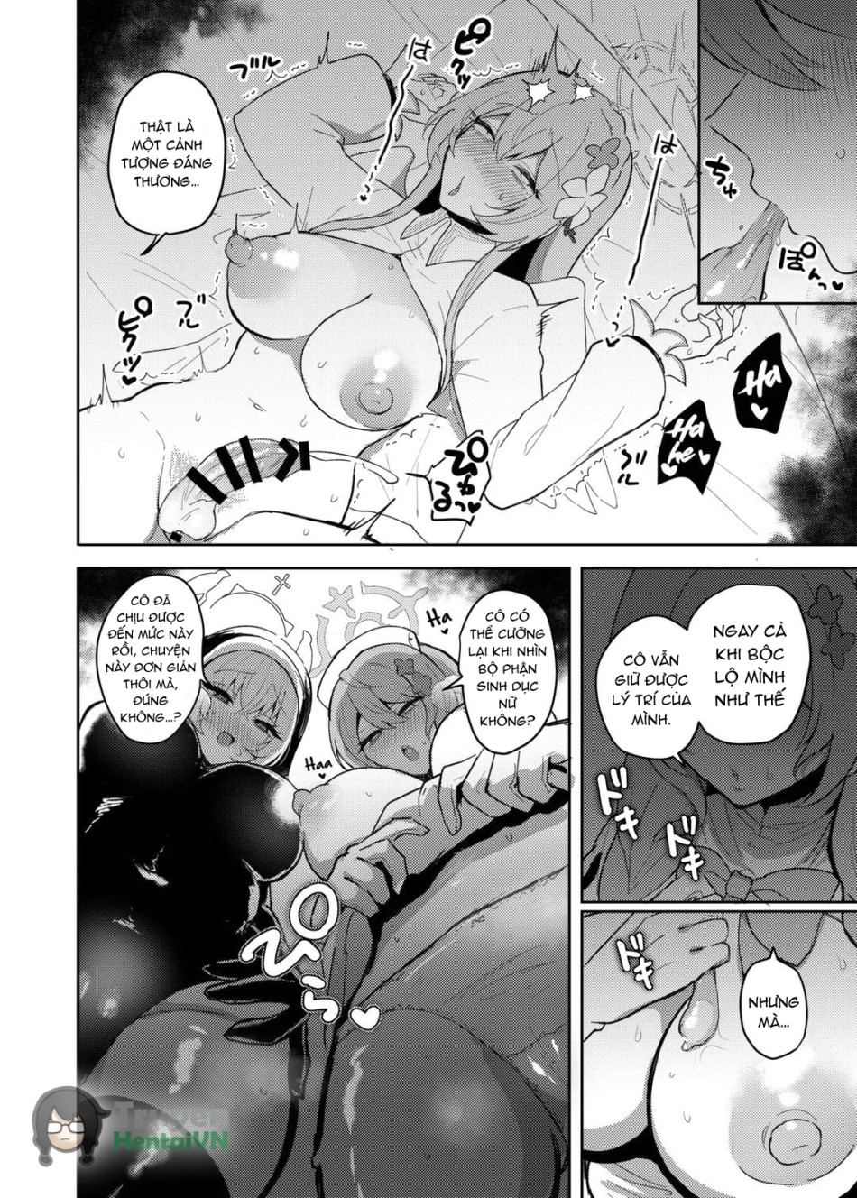Futanari Tea Party Dosukebe Tougijou Nagisa VS Sisterhood + Kyuugo Kishidan (Blue Archive) 