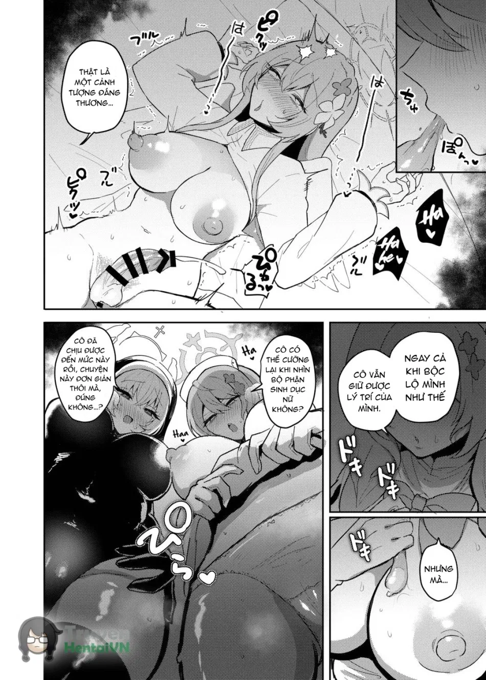 Futanari Tea Party Dosukebe Tougijou Nagisa VS Sisterhood + Kyuugo Kishidan (Blue Archive) 