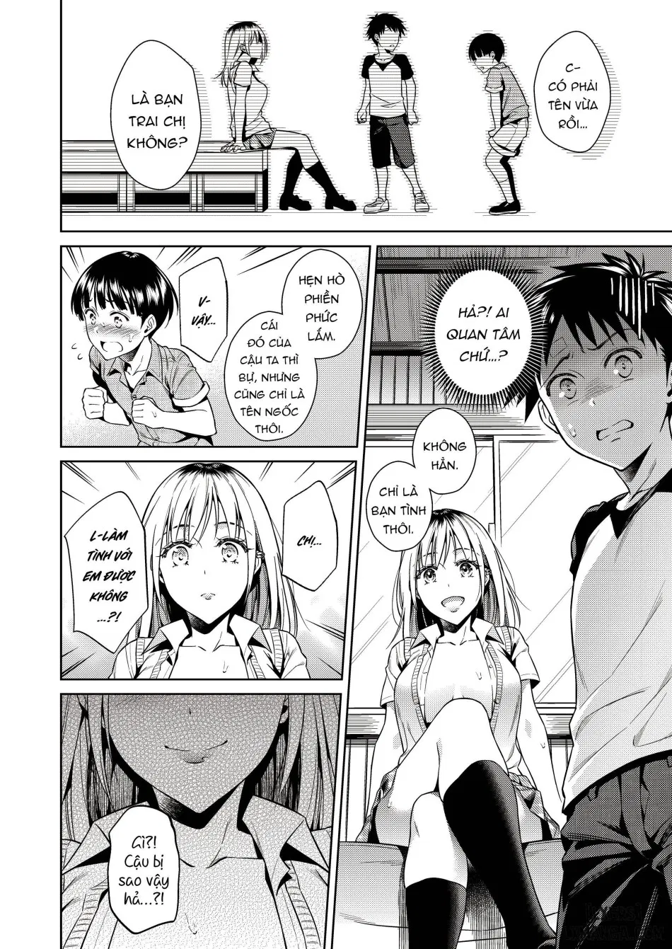 One girl and two boys in their secret base 