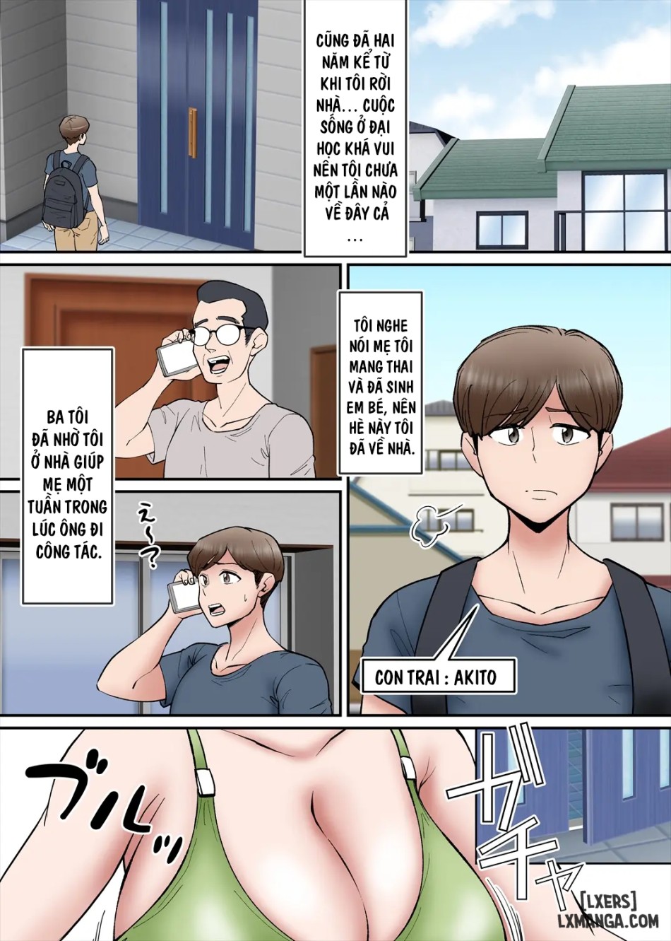 Haha no Sango Oppai ni Miserarete 