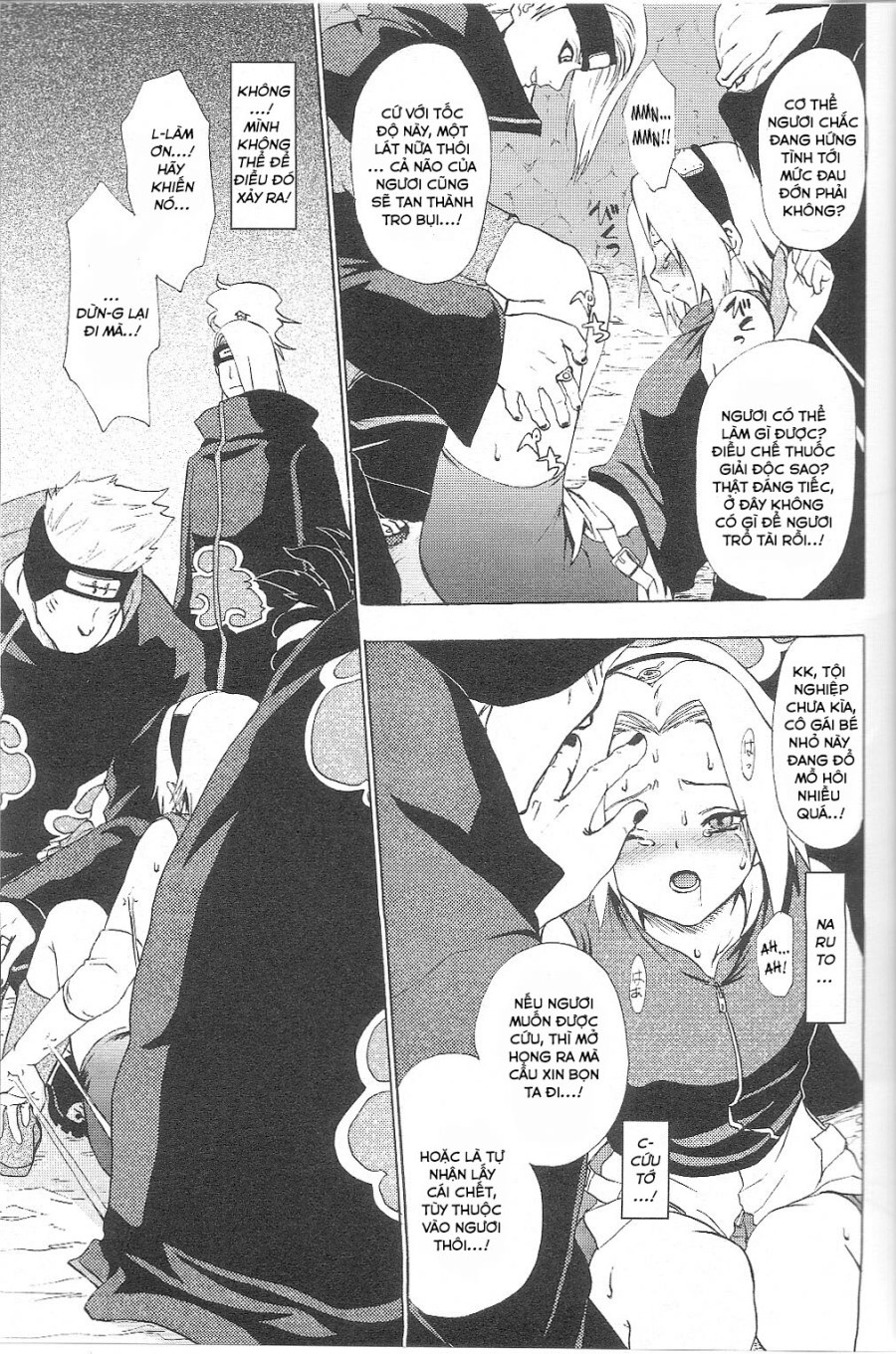 Naruto đứng nhìn cô bạn bị hiếp 