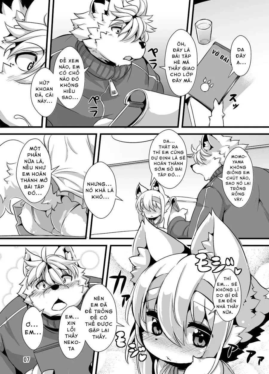 Một cuốn sách trong đó một con thú mang cặp sách yêu cầu Senei dạy cậu bài tập về nhà. 