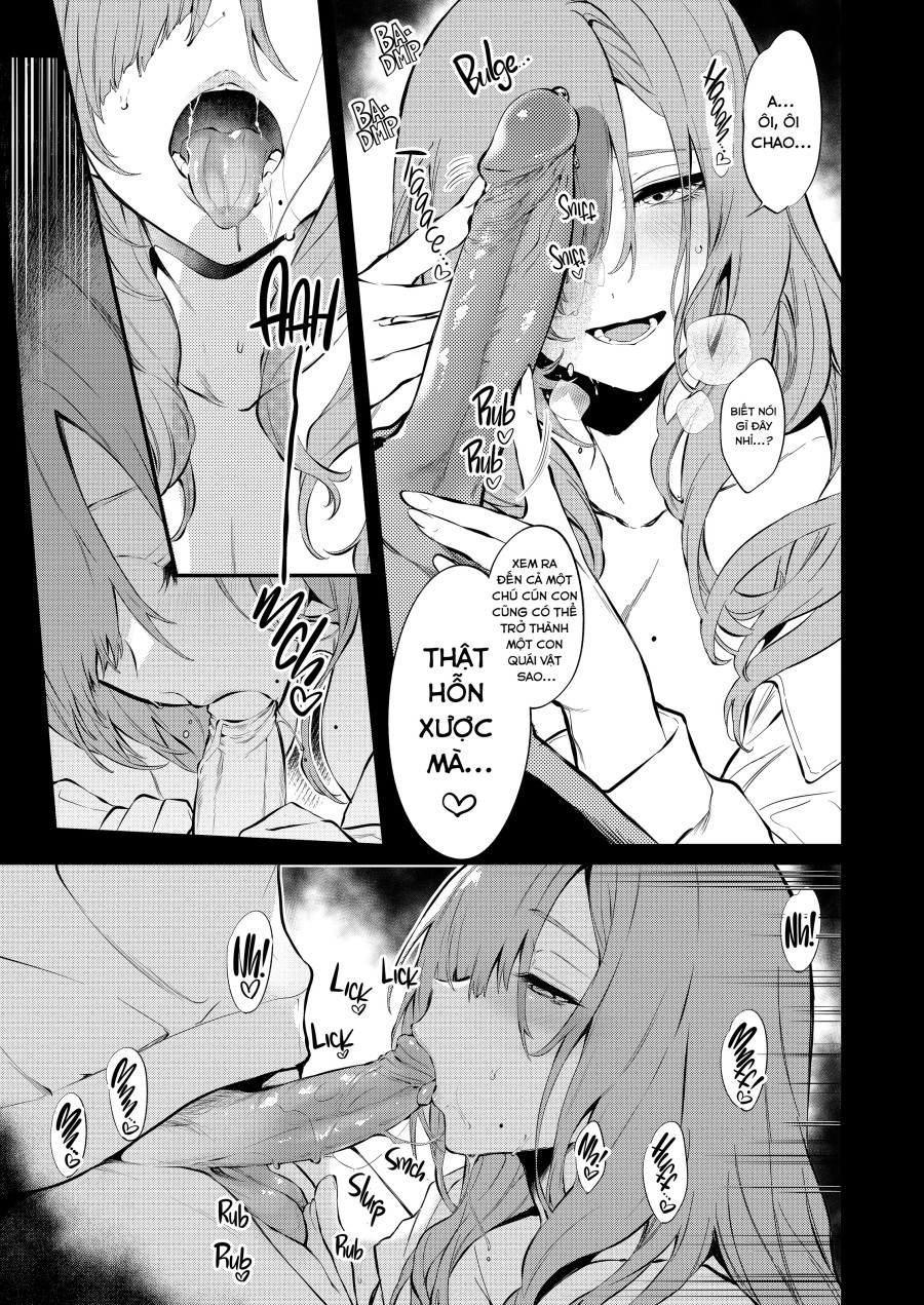 Touko-san bên trong căn phòng học cũ 