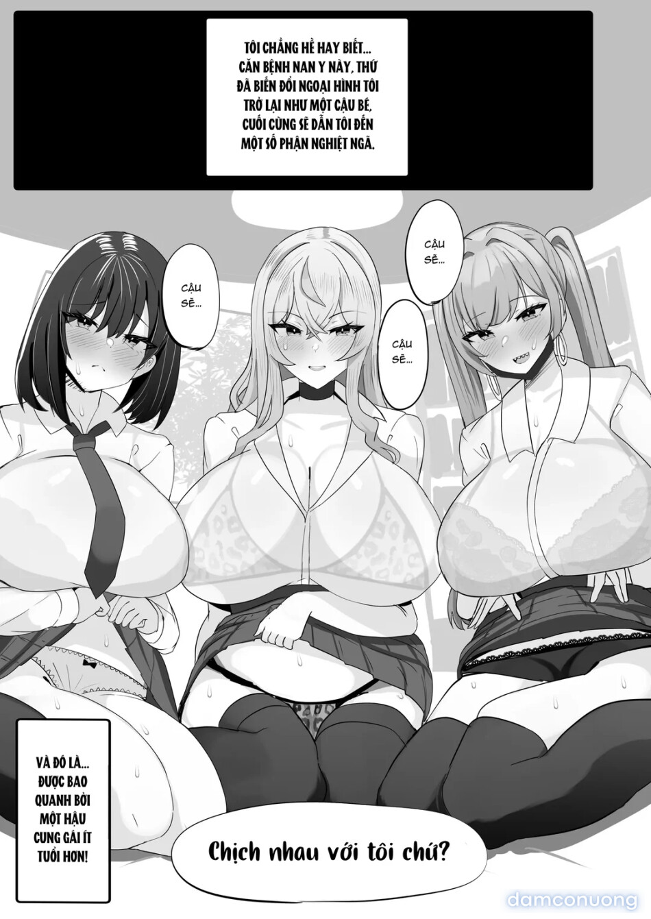 Được dàn harem gal vây quanh 