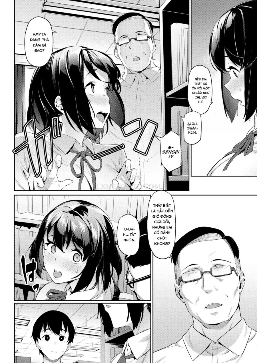 Akogare no Senpai - Pussy in library 