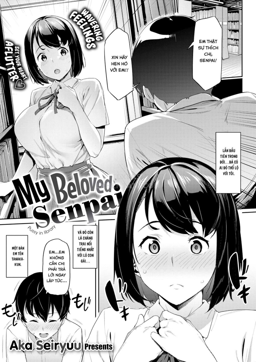 Akogare no Senpai - Pussy in library 