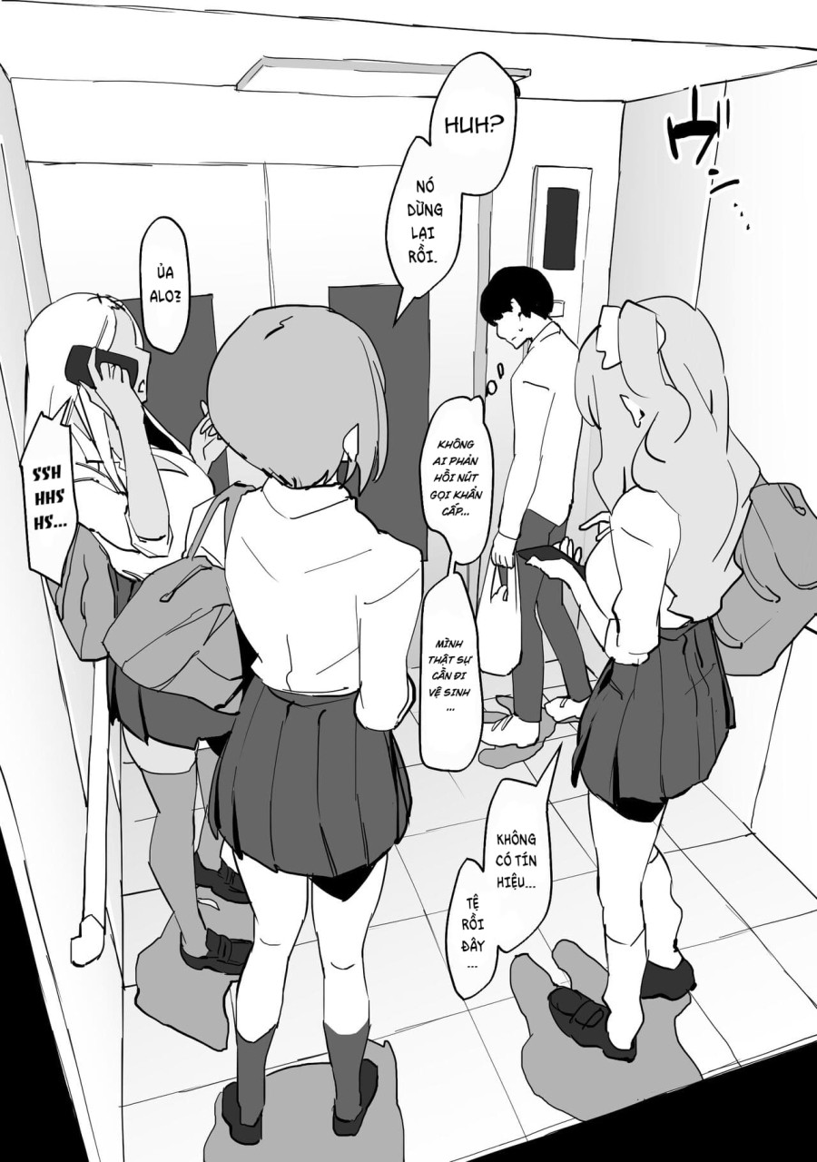 Bị mắc kẹt trong thang máy cùng các em gyaru 