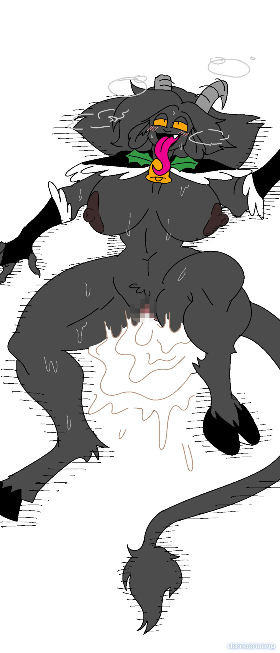 Christmas Devil, Krampus's thick pussy flesh and soft, extra-large mamma sac 