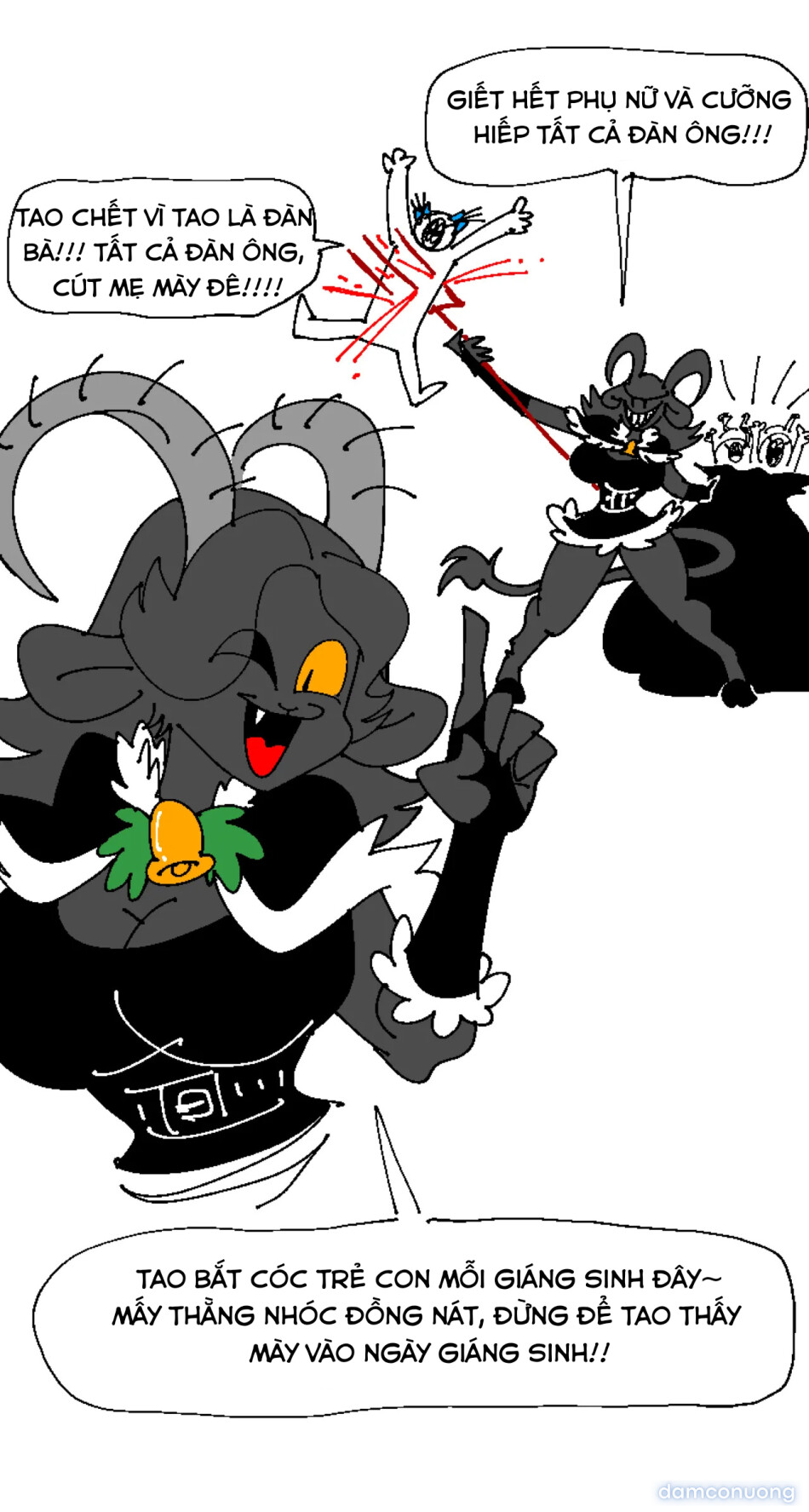 Christmas Devil, Krampus's thick pussy flesh and soft, extra-large mamma sac 