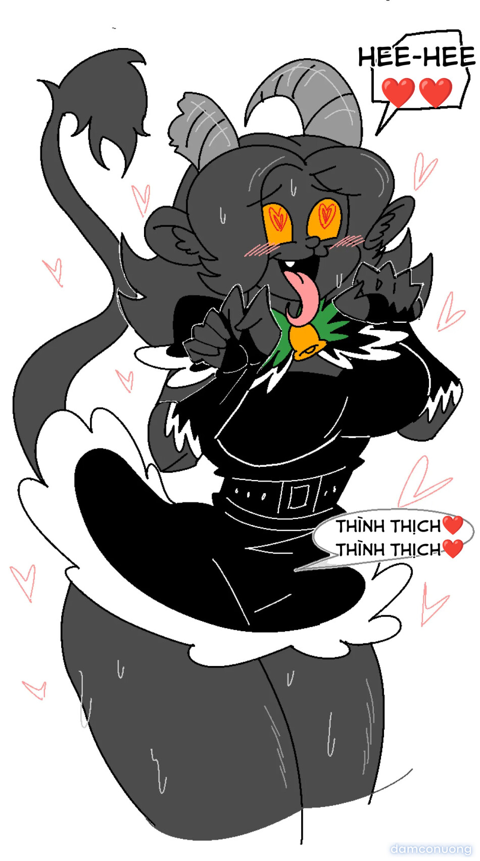 Christmas Devil, Krampus's thick pussy flesh and soft, extra-large mamma sac 