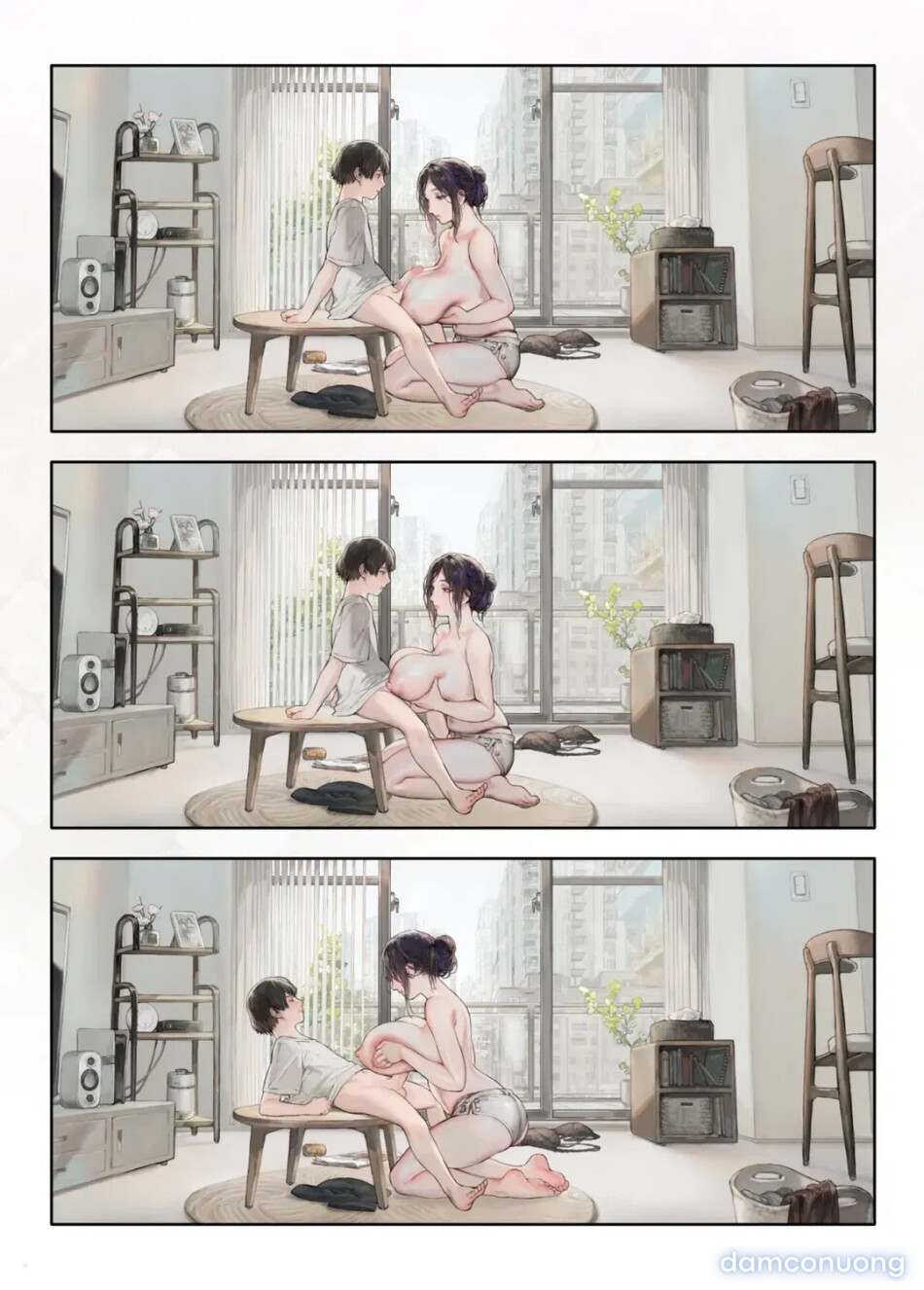 Vợ của người hàng xóm có vẻ buồn chán khi ở nhà vào ngày nghỉ 