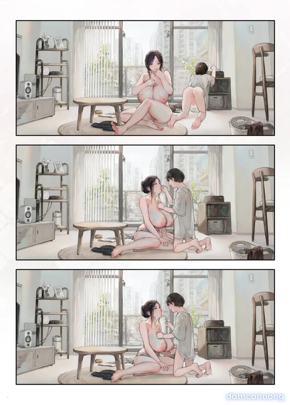 Vợ của người hàng xóm có vẻ buồn chán khi ở nhà vào ngày nghỉ 