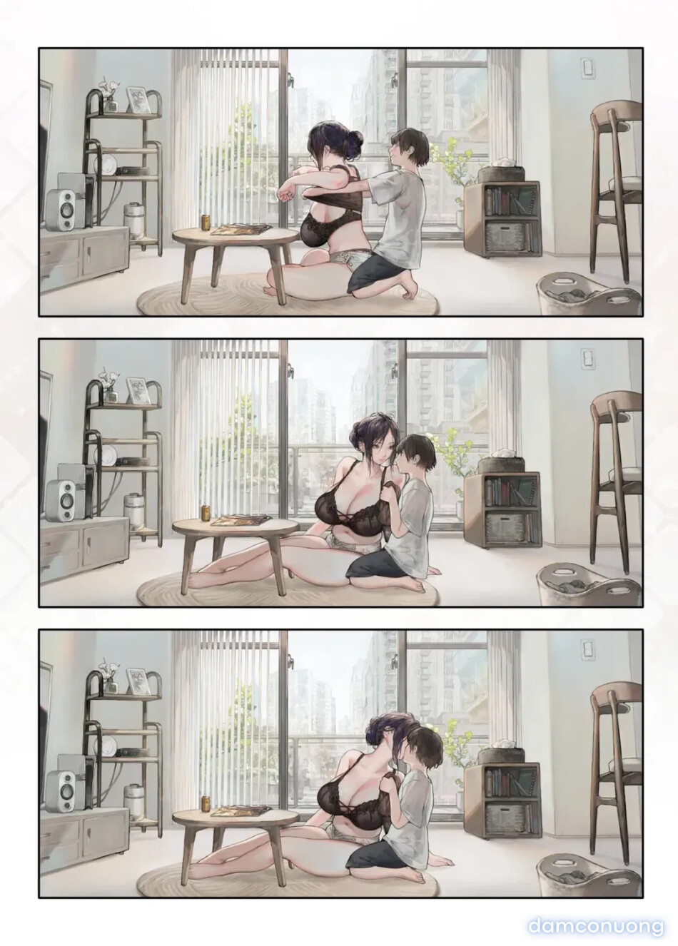 Vợ của người hàng xóm có vẻ buồn chán khi ở nhà vào ngày nghỉ 