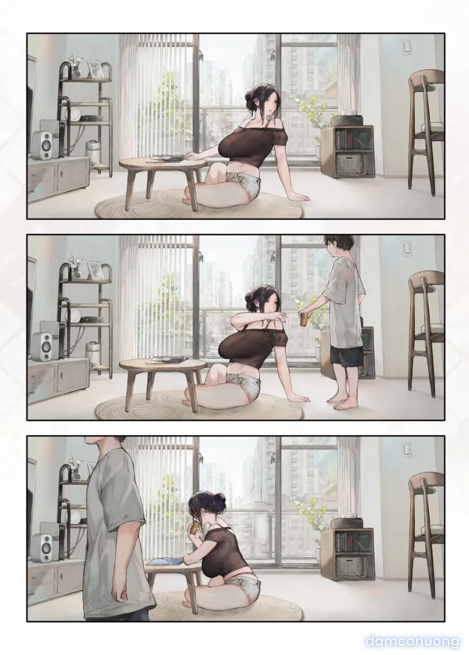 Vợ của người hàng xóm có vẻ buồn chán khi ở nhà vào ngày nghỉ 