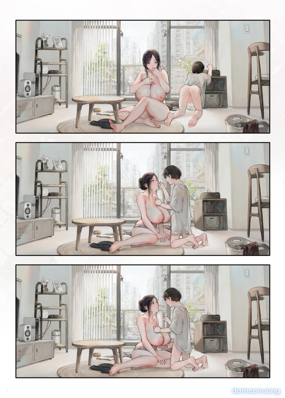 Người vợ hàng xóm trông có vẻ rảnh rỗi ở nhà vào ngày nghỉ 