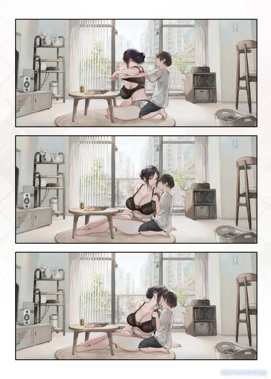 Người vợ hàng xóm trông có vẻ rảnh rỗi ở nhà vào ngày nghỉ 