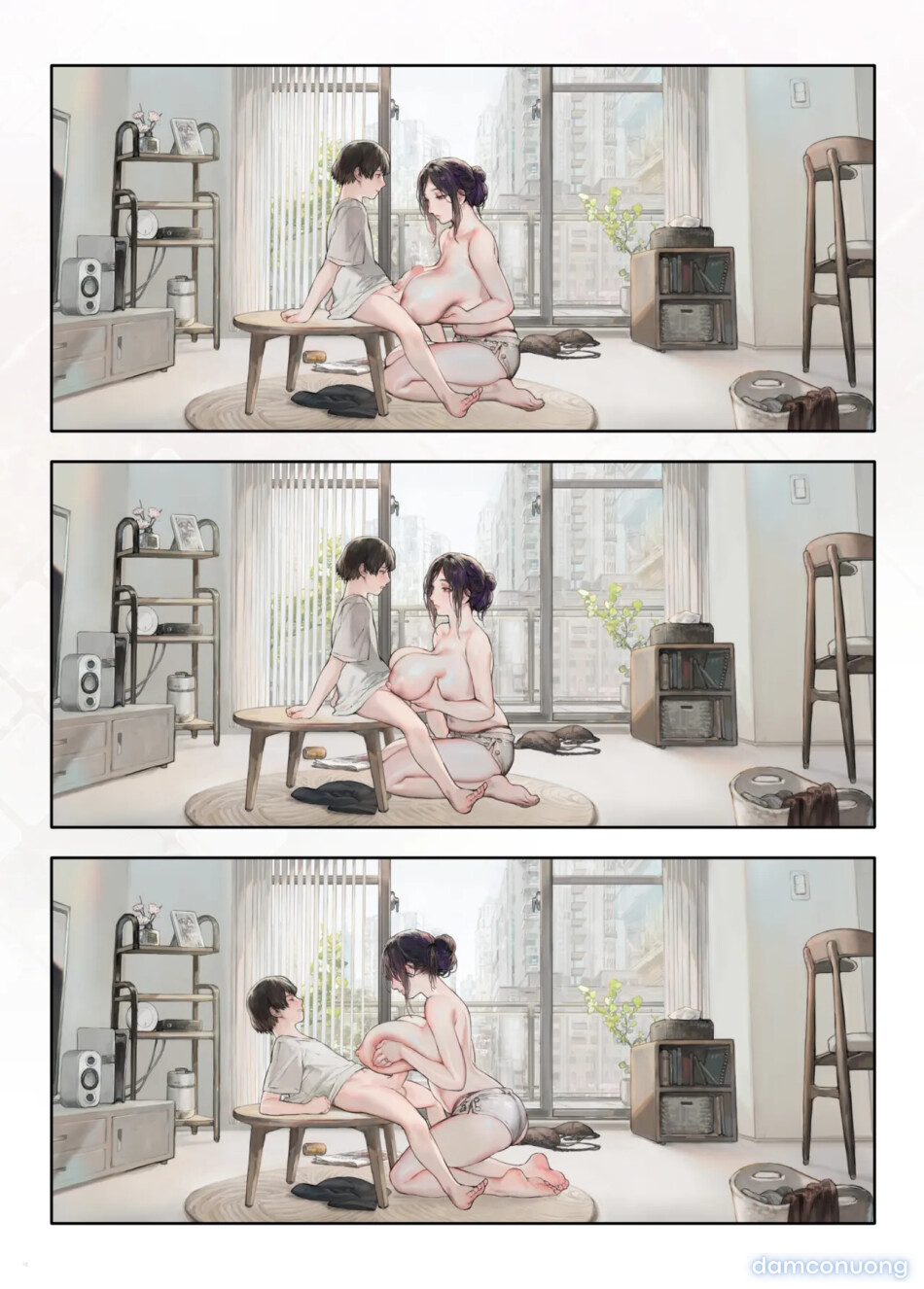 Người vợ hàng xóm trông có vẻ rảnh rỗi ở nhà vào ngày nghỉ 