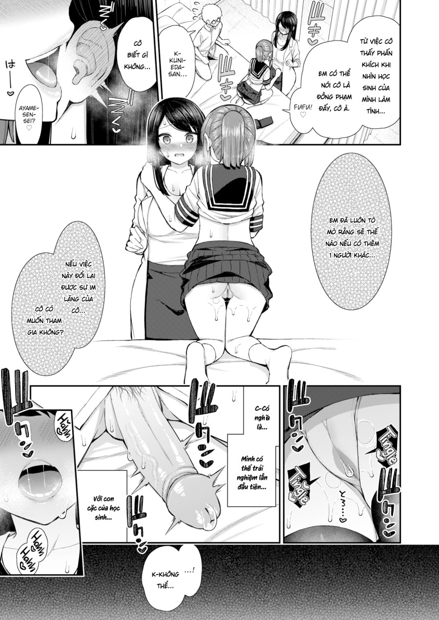 Làm tình với senpai và cô giáo. 